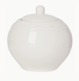 white sugar pot on white background