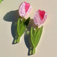 Pink Tulip Earrings