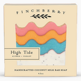 Finchberry soap bar packaging with colorful design on a white background
