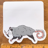 Choose Violence Opossum Large Die Cut Sticky Note Pad