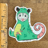 Dino Suit Opossum Sticker