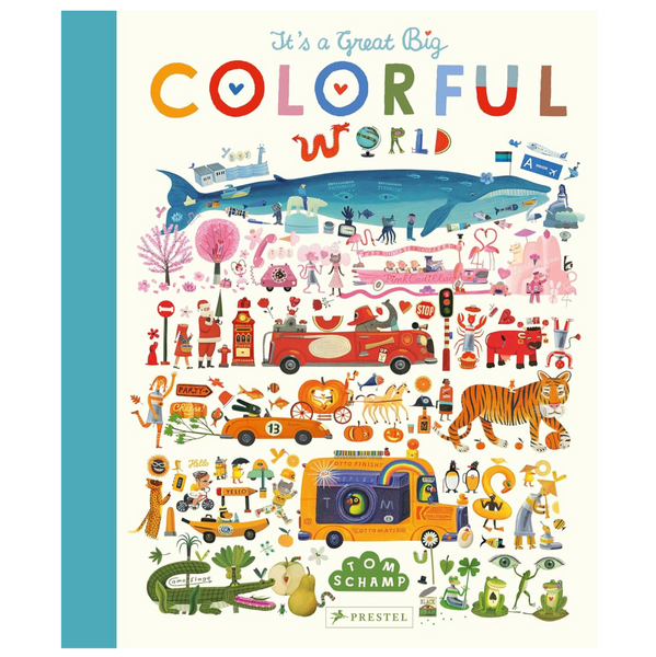 Illustrated book cover titled 'Colorful World' with various colorful illustrations on a white background.
