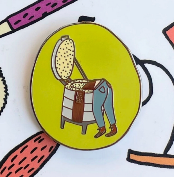 Ceramic Kiln Loader Enamel Pin