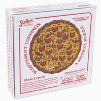 Stellar Factory pizza-themed puzzle box on a white background