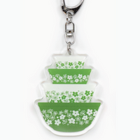 Acrylic Vintage Pyrex Keychain - Spring Blossom