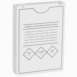 White game box with black text on a white background