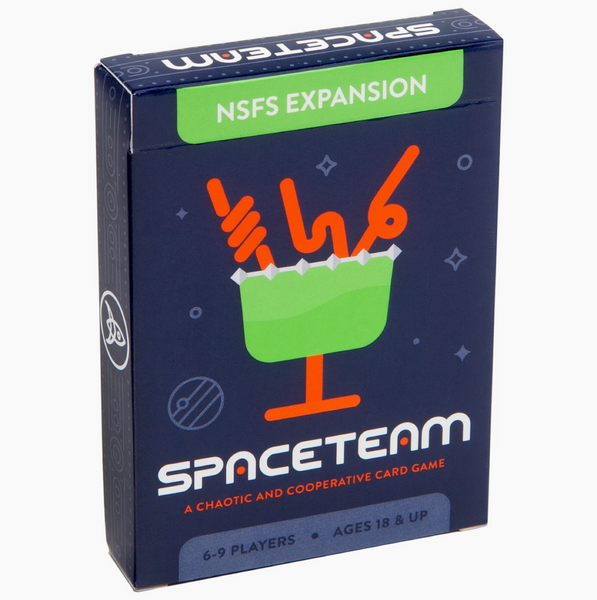 SpaceTeam game box with NSFES Expansion text on a white background