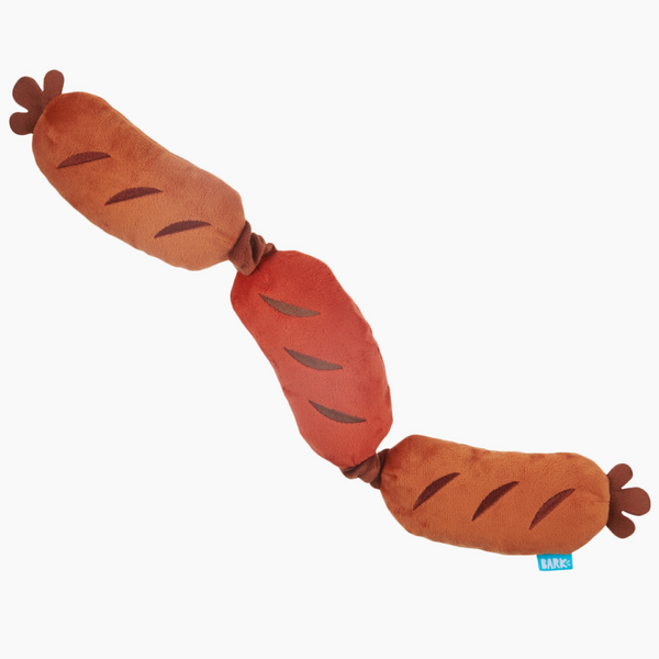 Animated sausage character on a white background