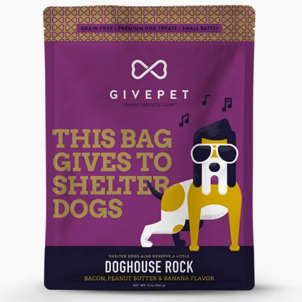 Givepet dog biscuit treats packaging on a website page