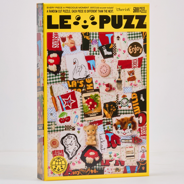 LE PUZZ puzzle box with colorful design on a white background