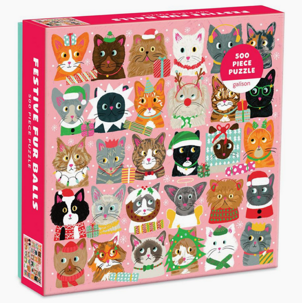 Festive Furballs 500 Piece Jigsaw Puzzle