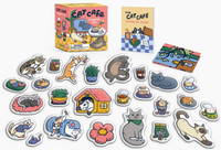 Cat Cafe Magnet Set