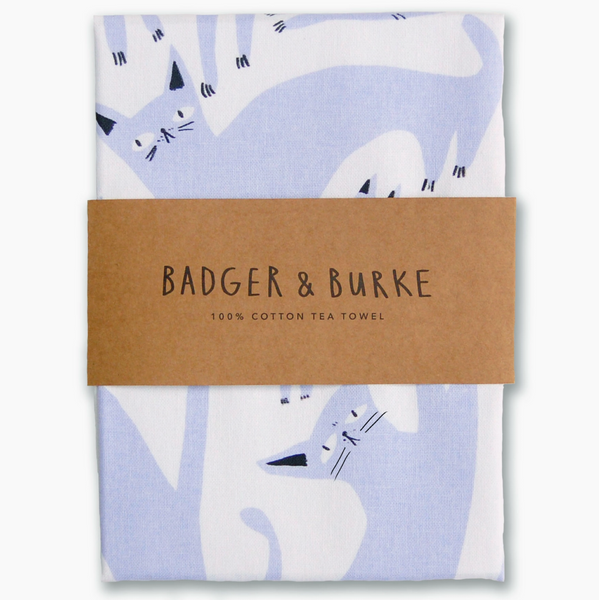 Lavender Cats Tea Towel