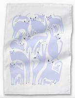 Lavender Cats Tea Towel