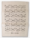 Snitty Kitty Life Is Beautiful Tea Towel