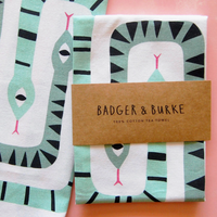 Twin Snakes Tea Towel