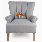 Autumn Mushrooms With Leaves Wool Hooked Pillow