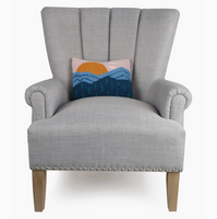 Blue Mountains Wool Hooked Pillow