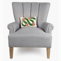 Floral Snake Wool Hooked Pillow