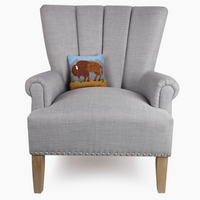 Bison Wool Hooked Pillow