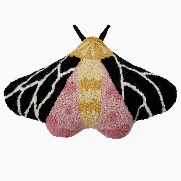 Shaped Moth Wool Hooked Pillow