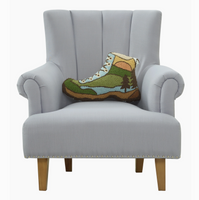 Shaped Hiking Boot Wool Hooked Pillow
