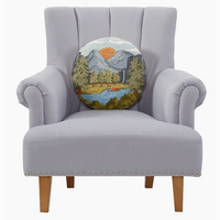 Sunset River Wool Hooked Pillow