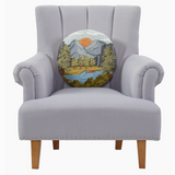 Sunset River Wool Hooked Pillow