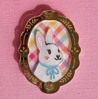Acrylic Animal Portrait Pin - Bunny