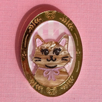 Acrylic Animal Portrait Pin - Kitty