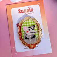 Acrylic Animal Portrait Pin - Opossum