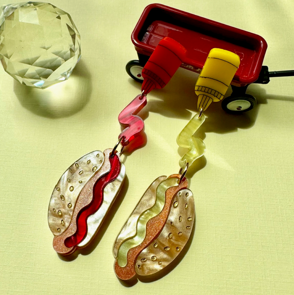 Hot Dog Glitter Glizzy Earrings