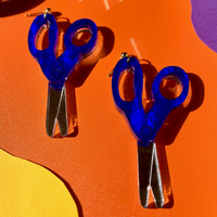 Blue Scissors Earrings