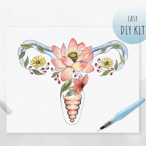 Watercolor Kit - Floral Uterus