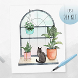 Watercolor Kit - Window Cat