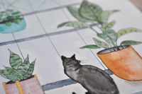 Watercolor Kit - Window Cat