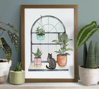 Watercolor Kit - Window Cat