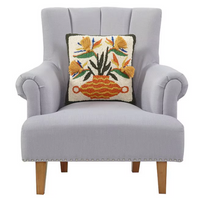 Strelitzia Hooked Wool Tassel Pillow