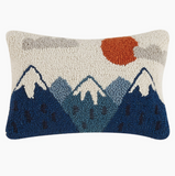 Mountains + Sun Wool Hooked Pillow