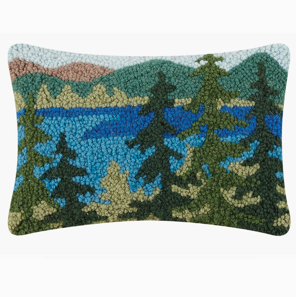 Lake Forest Wool Hooked Pillow
