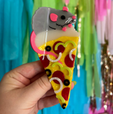 Acrylic Hair Claw - Pizza Rat