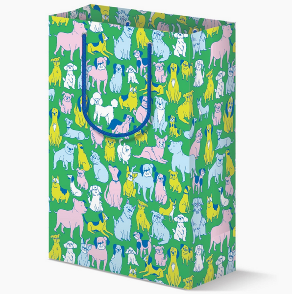 Green With Dogs Gift Bag