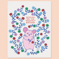 Pink Mousie Birthday Card