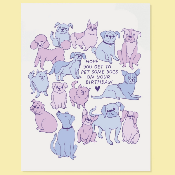 Pet Some Dogs On Your Birthday Card