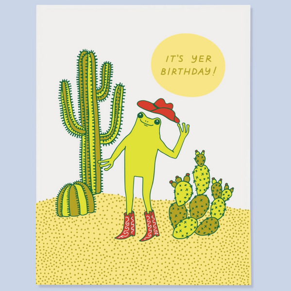 Western Froggy Birthday Card