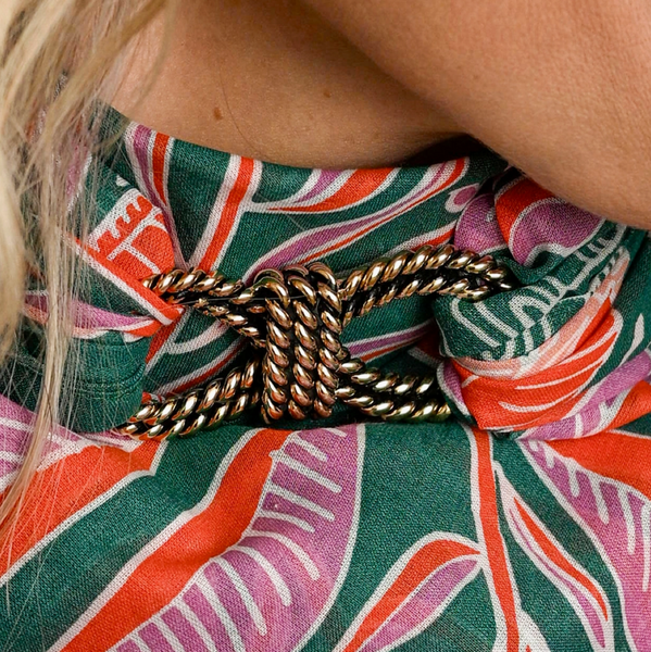 Brass Bandana Slide -Rope Knot