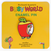 Richard Scarry Lowly Worm In Apple Car Enamel Pin
