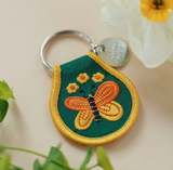 Embroidered Fabric Keychain - Retro Butterfly