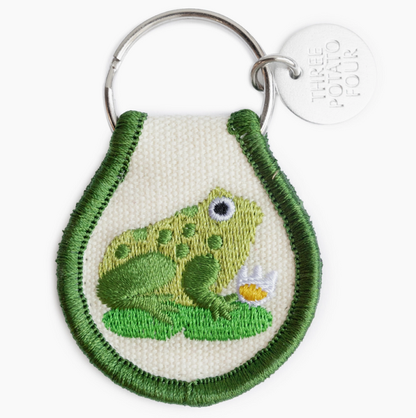 Embroidered Fabric Keychain - Retro Frog