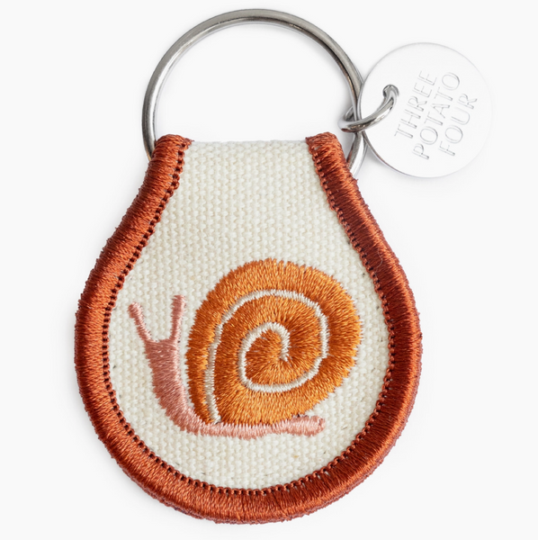 Embroidered Fabric Keychain - Retro Snail